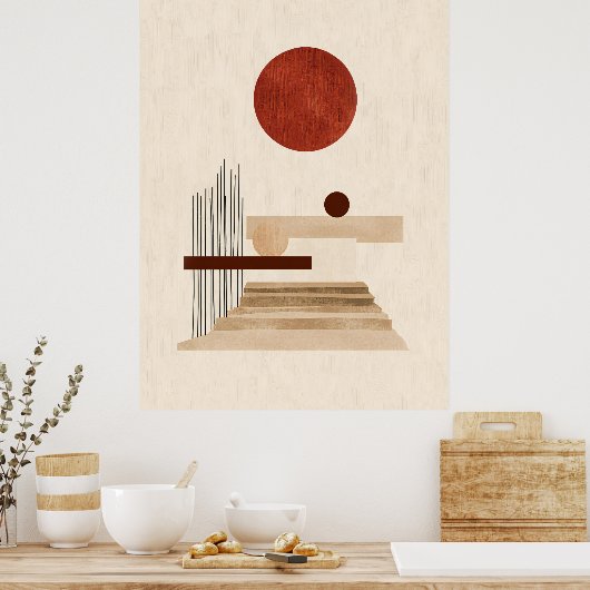 Impression Abstraite géométrique moderne du milieu (Cuisine)