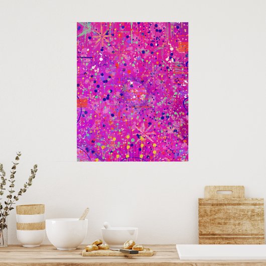 Impression abstraite Jubilé Magenta (Cuisine)