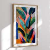 Impression abstraite tropicale, art mural côtier m