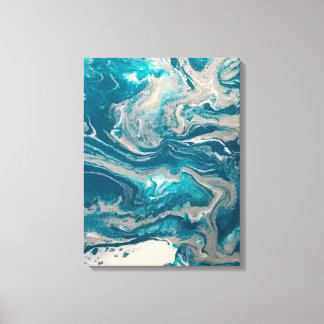 Impression Abstraite turquoise sur toile étirée