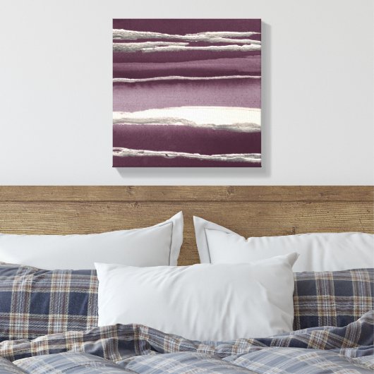 Impression Abstraite violet Rose argent (Insitu(Chambre))
