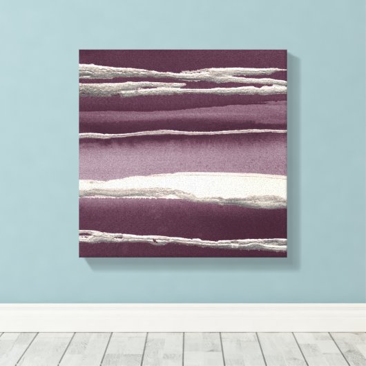 Impression Abstraite violet Rose argent (Insitu (Plancher de Bois))