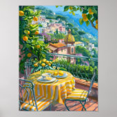 Impression Amalfi Côte Amalfi Illustration Poster (Devant)