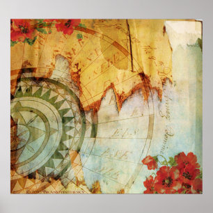 Impression ancienne avec Compass et Poppies