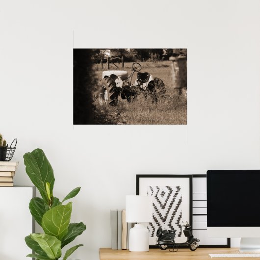 Impression ancienne tracteur (Bureau à domicile)