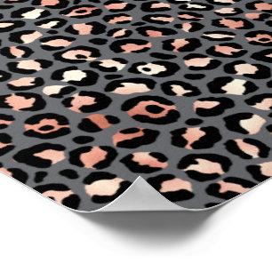 Impression Animale Taches de Léopard Noir Rose Ani