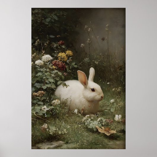 Impression antique de lapin, Ferme de lapins, Vint (Devant)