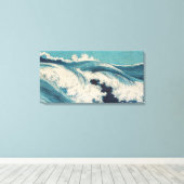 Impression antique japonaise de vagues bleues de l (Insitu (Plancher de Bois))