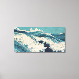 Impression antique japonaise de vagues bleues de l