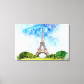 Impression aquarelle de la Tour Eiffel sur fond de (Recto)