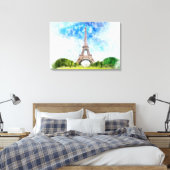 Impression aquarelle de la Tour Eiffel sur fond de (Insitu(Chambre))
