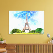 Impression aquarelle de la Tour Eiffel sur fond de (Insitu(Salon))