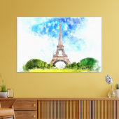 Impression aquarelle de la Tour Eiffel sur fond de (Insitu(Salon))