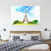 Impression aquarelle de la Tour Eiffel sur fond de (Insitu(Chambre))