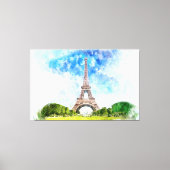 Impression aquarelle de la Tour Eiffel sur fond de (Recto)