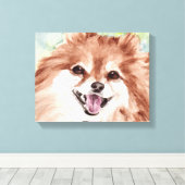 Impression aquarelle de Pomeranian (Insitu (Plancher de Bois))