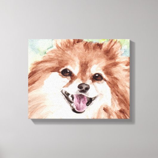 Impression aquarelle de Pomeranian (Recto)