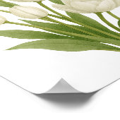 Impression aquarelle de tulipes blanches décoratio (Coin)