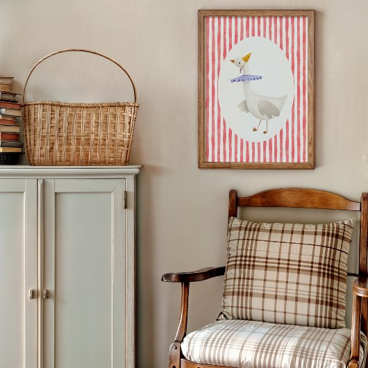 Impression aquarelle d'un drôle de jars idiot