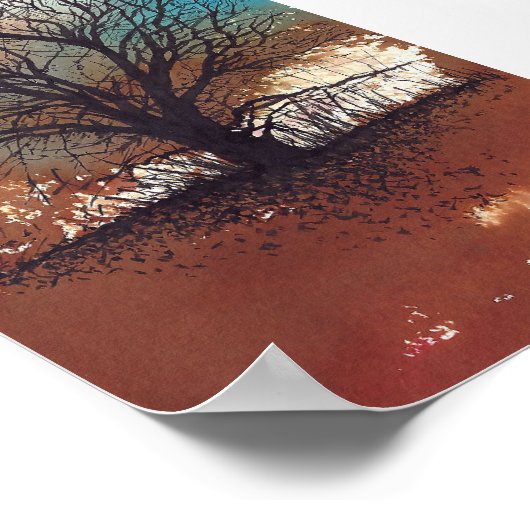 Impression Arborescence aquarelle (Coin)