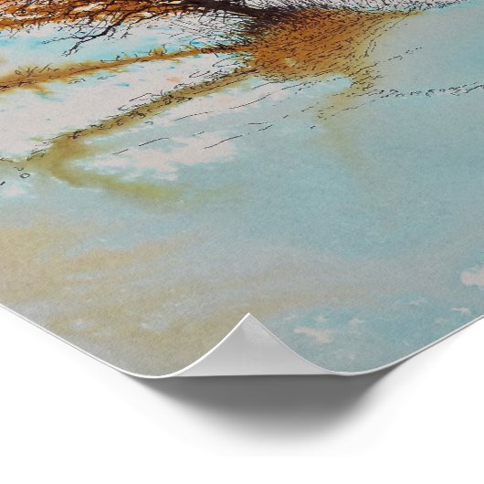 Impression Arborescence aquarelle (Coin)