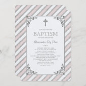 Impression Argent Pink Invitation Religieuse (Devant / Derrière)