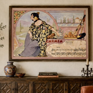 Impression Art Nouveau Carmen Habanera – Opéra Vin