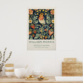 Impression Art Nouveau Oiseau et Fraises - William (Cuisine)