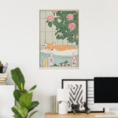 Impression artistique d'un renard dans une baignoi (Bureau à domicile)