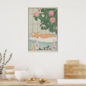 Impression artistique d'un renard dans une baignoi (Cuisine)