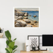 Impression artistique d'une côte érodée et d'une c (Bureau à domicile)