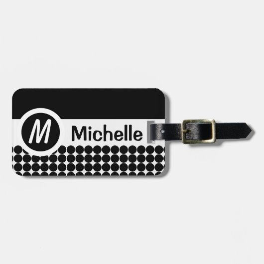 Impression Black Monogrammed Bagagelabel (Voorkant horizontaal)