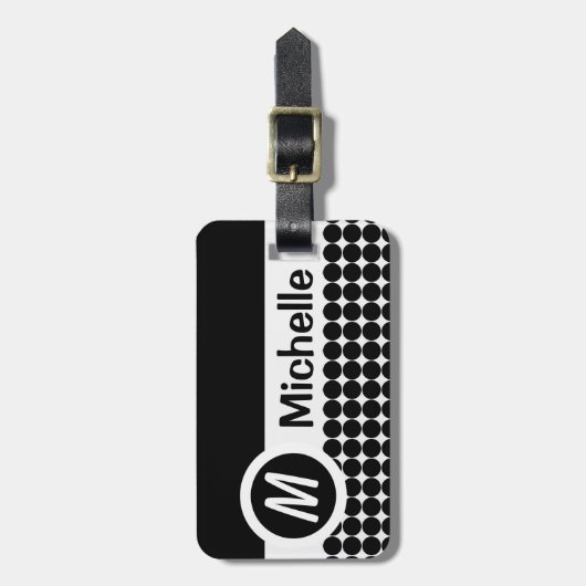 Impression Black Monogrammed Bagagelabel (Voorkant verticaal)