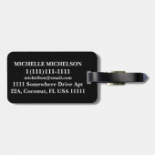 Impression Black Monogrammed Bagagelabel (Achterkant horizontaal)