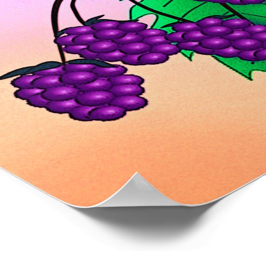 Impression "Blackberries on a Branch" avec bordure (Coin)