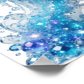 Impression BLEU GLACÉ Edgy Blue WAVE (Coin)