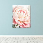 Impression botanique à l'aquarelle de pivoine rose (Insitu (Plancher de Bois))