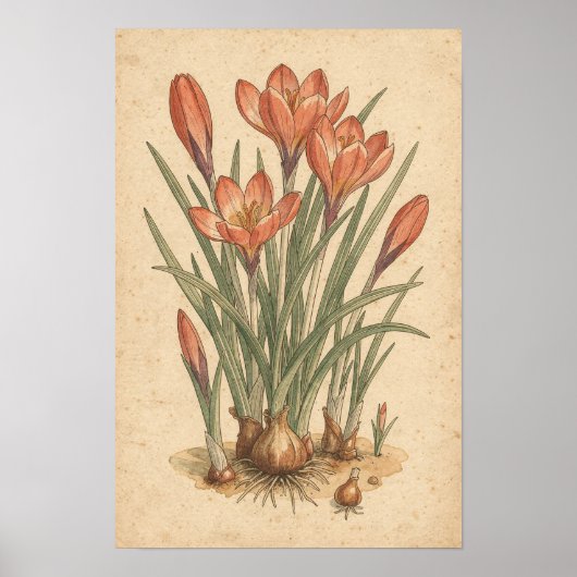 Impression botanique de crocus | Étude de fleurs p (Devant)