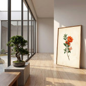 Impression botanique de grenade vintage sur toile