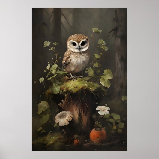 Impression botanique de jeune hibou, Forestcore Co (Devant)