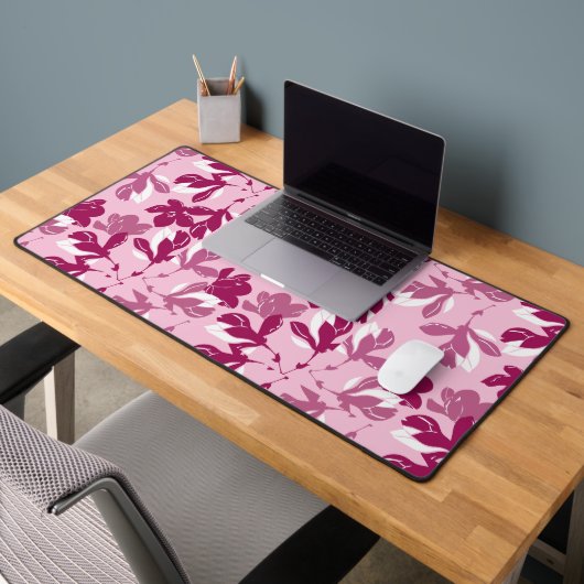 Impression botanique de magnolia rose (Bureau 2)