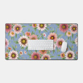 Impression botanique florale de marguerite bleue e (Clavier et souris)