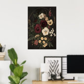 Impression botanique sombre, esthétique florale vi (Bureau à domicile)
