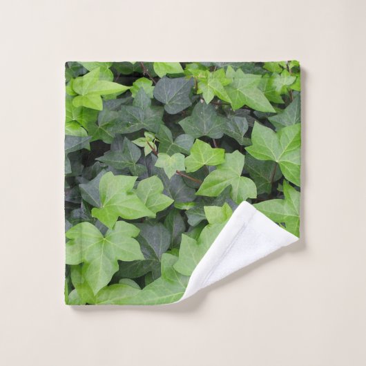 Impression botanique verte Ivy (Gant de toilette)