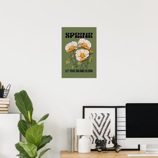 Impression botanique vintage avec une floraison pr (Bureau à domicile)