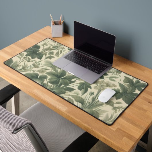 Impression botanique vintage dans les tons verts (Bureau 2)