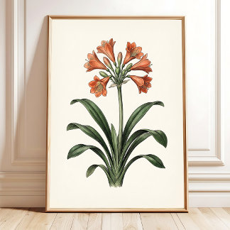 Impression botanique vintage sur toile Cottagecore