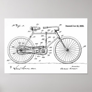 Impression Brevet de vélo Vintage 1920