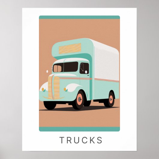 Impression camion rétro en pastel | Transport (Devant)