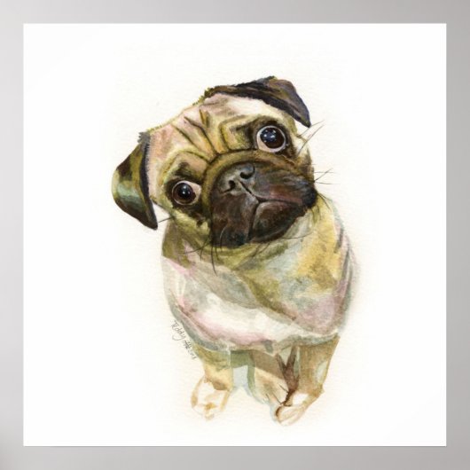 Impression carlin face | Chien de Carlin mignon (Devant)